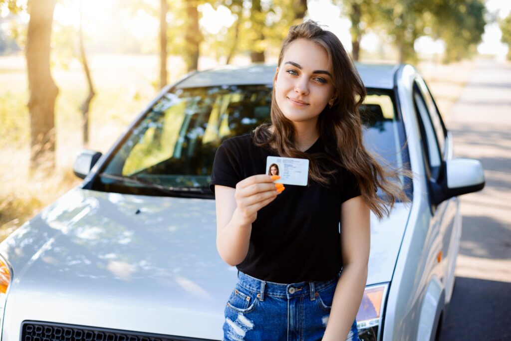 girl with a driving licence