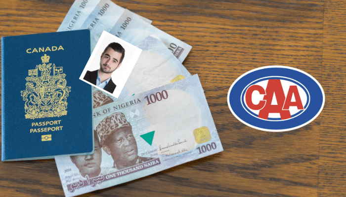 cost of passport photo at CAA