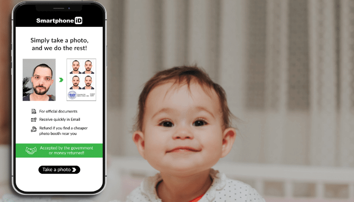 Baby Passport Photo at Home Using Your Phone and smartphone iD app