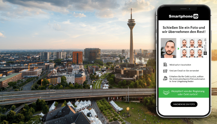  Passfoto mit dem Smartphone in Düsseldorf auf
