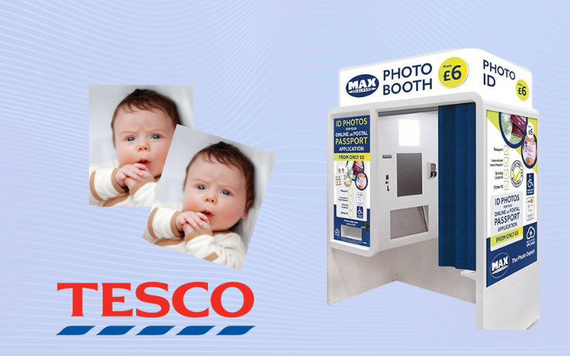 baby passport photo at tesco photo booth
