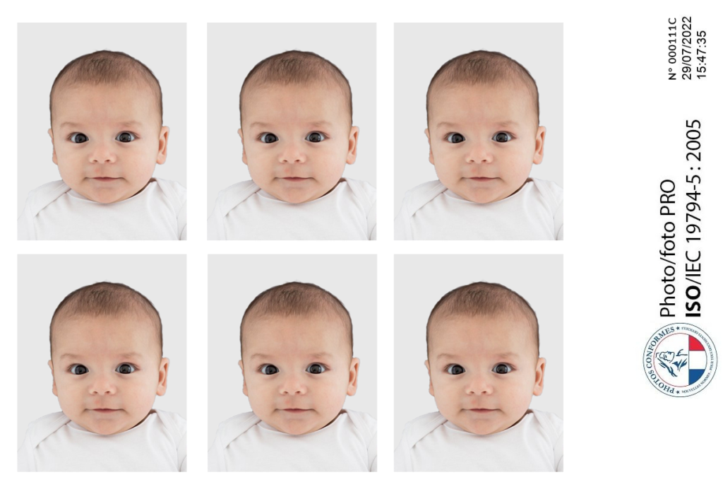 image qui montre Planche photo de 6 photos bebe officielles conformes faite par smartphone id