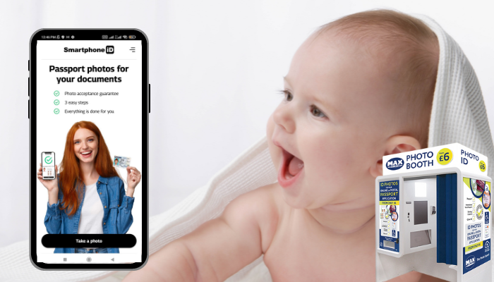 image shows tesco passport photo booths for baby or smartphone iD app